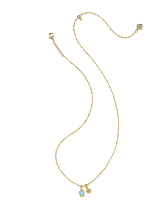 Kendra Scott Mini Elisa and Dira Gold Necklace in Blue Lab Grown Opal