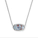 Kendra Scott Elisa USA Silver Pendant Necklace in in Red White Blue Star Illusion