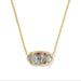 Kendra Scott Elisa USA Gold Pendant Necklace in Red White Blue Star Illusion
