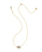 Kendra Scott Elisa USA Gold Pendant Necklace in Red White Blue Star Illusion
