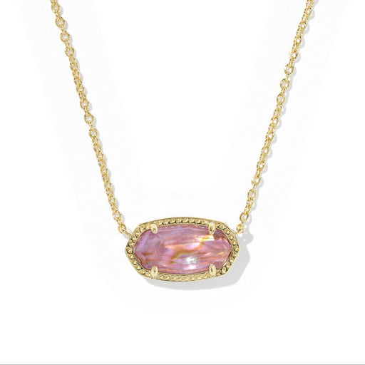 Kendra Scott Elisa Gold Pendant Necklace in Light Mauve Illusion