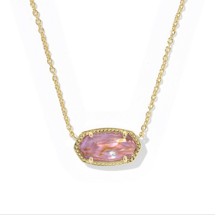 Kendra Scott Elisa Gold Pendant Necklace in Light Mauve Illusion