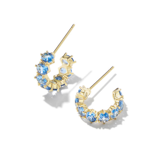 Kendra Scott Cailin Gold Crystal Huggie Earrings in Blue Violet Crystal