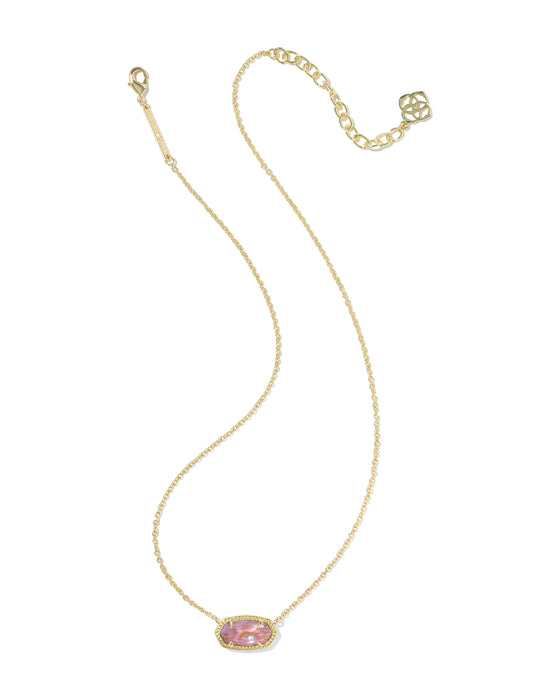 Kendra Scott Elisa Gold Pendant Necklace in Light Mauve Illusion