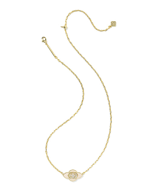 Kendra Scott Abbie Medallion Gold Pendant Necklace in Neutral Mix