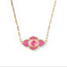 Kendra Scott Abbie Medallion Gold Pendant Necklace in Hot Pink Mix