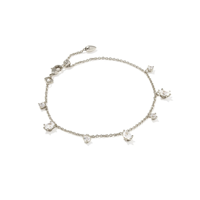 Kendra Scott Cailin Silver Delicate Chain Bracelet in White Cubic Zirconia