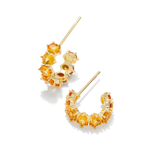 Kendra Scott Cailin Gold Crystal Huggie Earrings in Golden Yellow Crystal