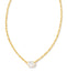 CAILIN CRYSTAL PENDANT NECKLACE GOLD METAL WHITE CZ