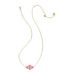 Kendra Scott Abbie Medallion Gold Pendant Necklace in Hot Pink Mix