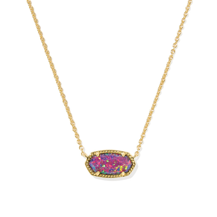 Kendra Scott Elisa Gold Pendant Necklace in Dark Lavender Kyocera Opal
