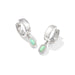Kendra Scott Mini Ellie Silver Wide Huggie Earrings in Green Lab Grown Opal