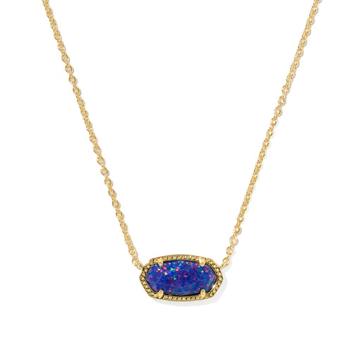 Kendra Scott Elisa Gold Pendant Necklace in Indigo Kyocera Opal