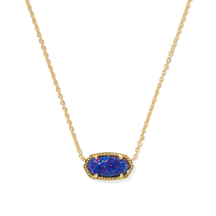 Kendra Scott Elisa Gold Pendant Necklace in Indigo Kyocera Opal