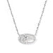 ELISA BOW SHORT PENDANT NECKLACE SILVER IRIDESCENT CRYSTAL IVORY ILLUSION
