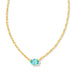 Kendra Scott Cailin Gold Pendant Necklace in Aqua Crystal