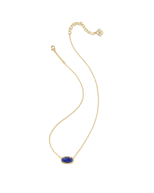 Kendra Scott Elisa Gold Pendant Necklace in Indigo Kyocera Opal