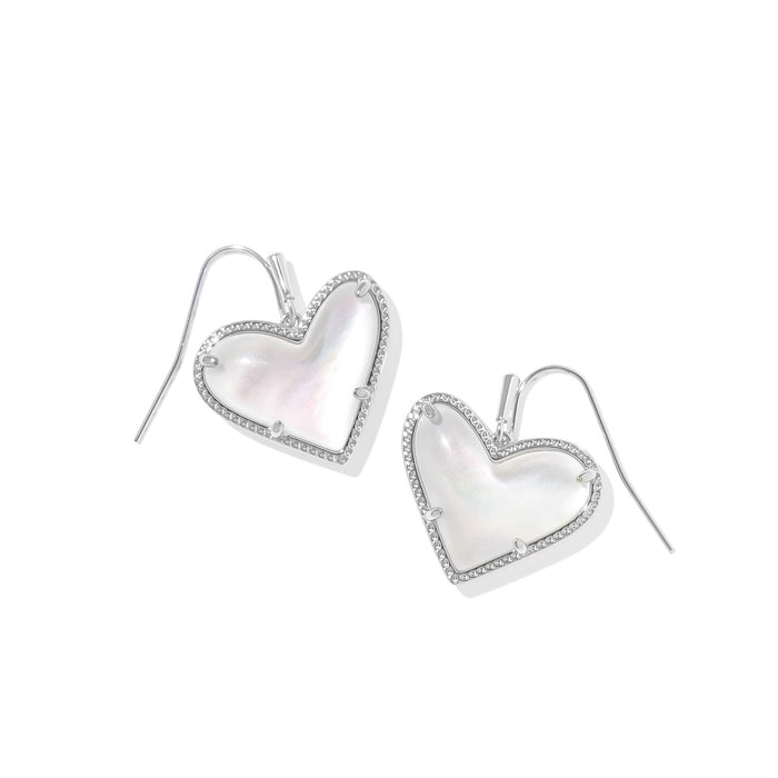 Heart-shaped earrings with a white background