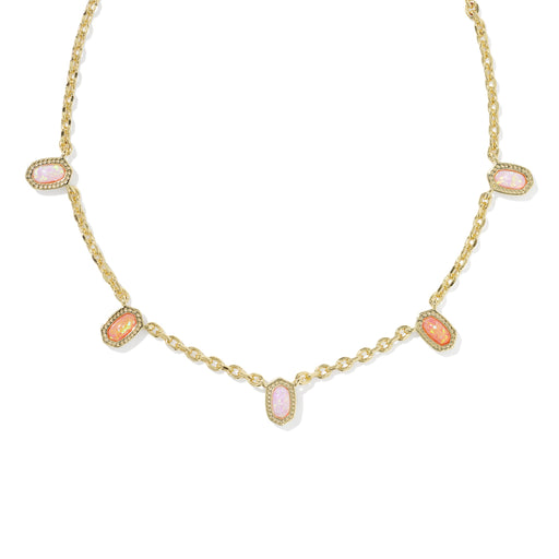 Kendra Scott Mini Elisa Gold Strand Necklace in Pink Mix