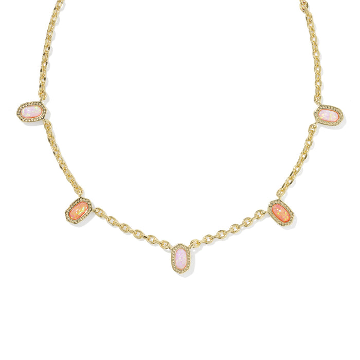 Kendra Scott Mini Elisa Gold Strand Necklace in Pink Mix