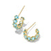 Kendra Scott Cailin Gold Crystal Huggie Earrings in Aqua Crystal