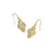 Gold earrings on a white background