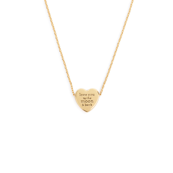 Moon and Back Gold Art Heart Necklace
