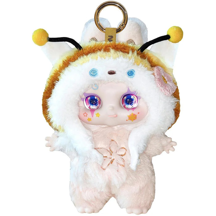 Plush keychain with cartoon character design on a white background