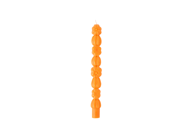 Orange Stacked Pumpkin Taper Candle Set