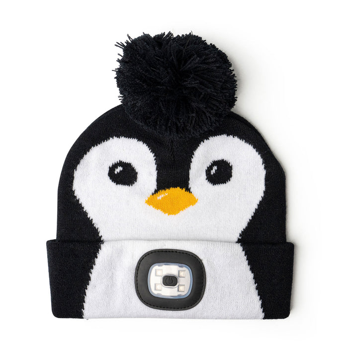 Night Scope™ Kid’s Christmas Rechargeable LED Pom Hat penguin