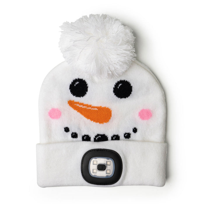 Night Scope™ Kid’s Christmas Rechargeable LED Pom Hat snowman