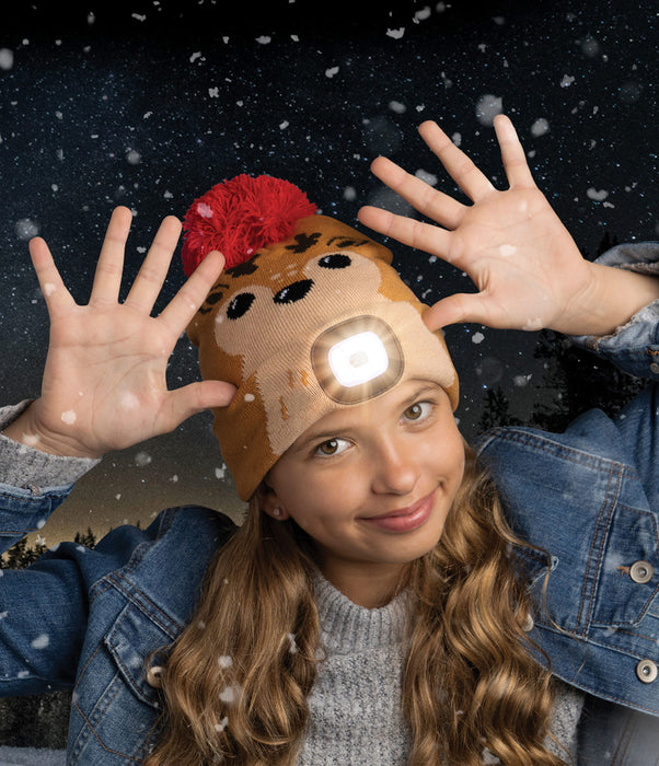 Night Scope™ Kid’s Christmas Rechargeable LED Pom Hat