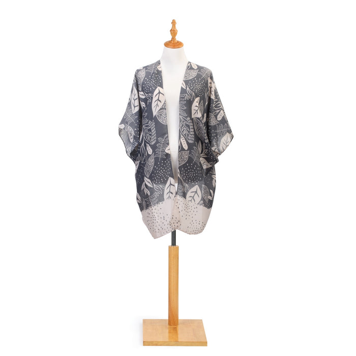 Charcoal Tropics Kimono Duster