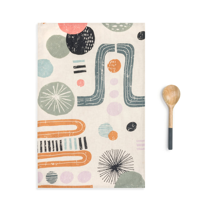 Kaleidoscope Towel & Wooden Spoon Set