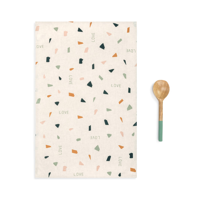 Love Towel & Wooden Spoon Set
