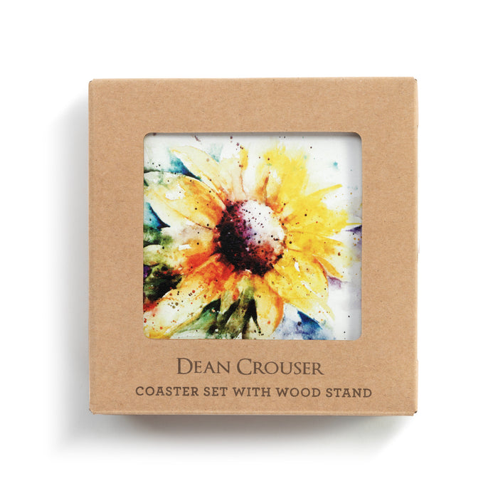 Dean Crouser Sunflower Coasters with Holder