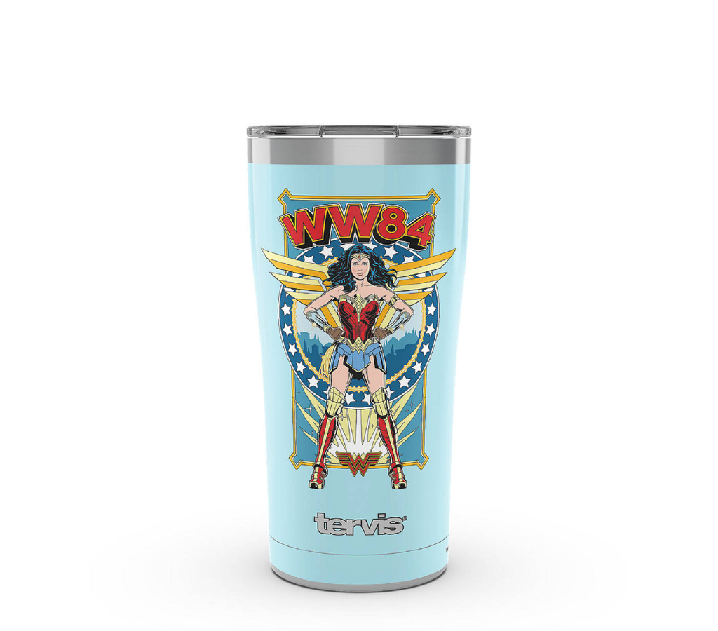 Tervis Warner Brothers Water Bottle, Wonder Woman Oval - Gray  Lid: Tumblers & Water Glasses