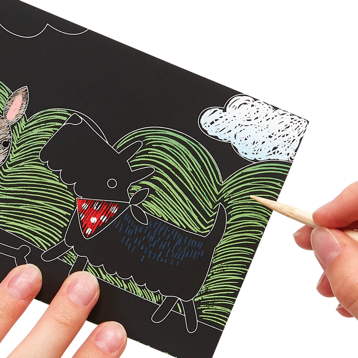 Comes With A Wooden Pen, Cartoon Colorful Scratch Drawing Book For