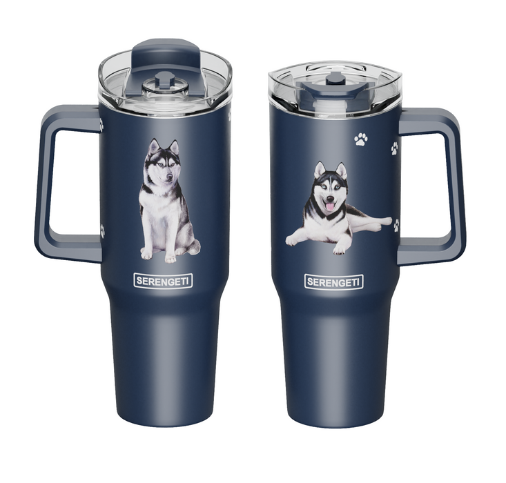 Stainless Dog 40oz Handle Tumbler - Variety of Breeds Available