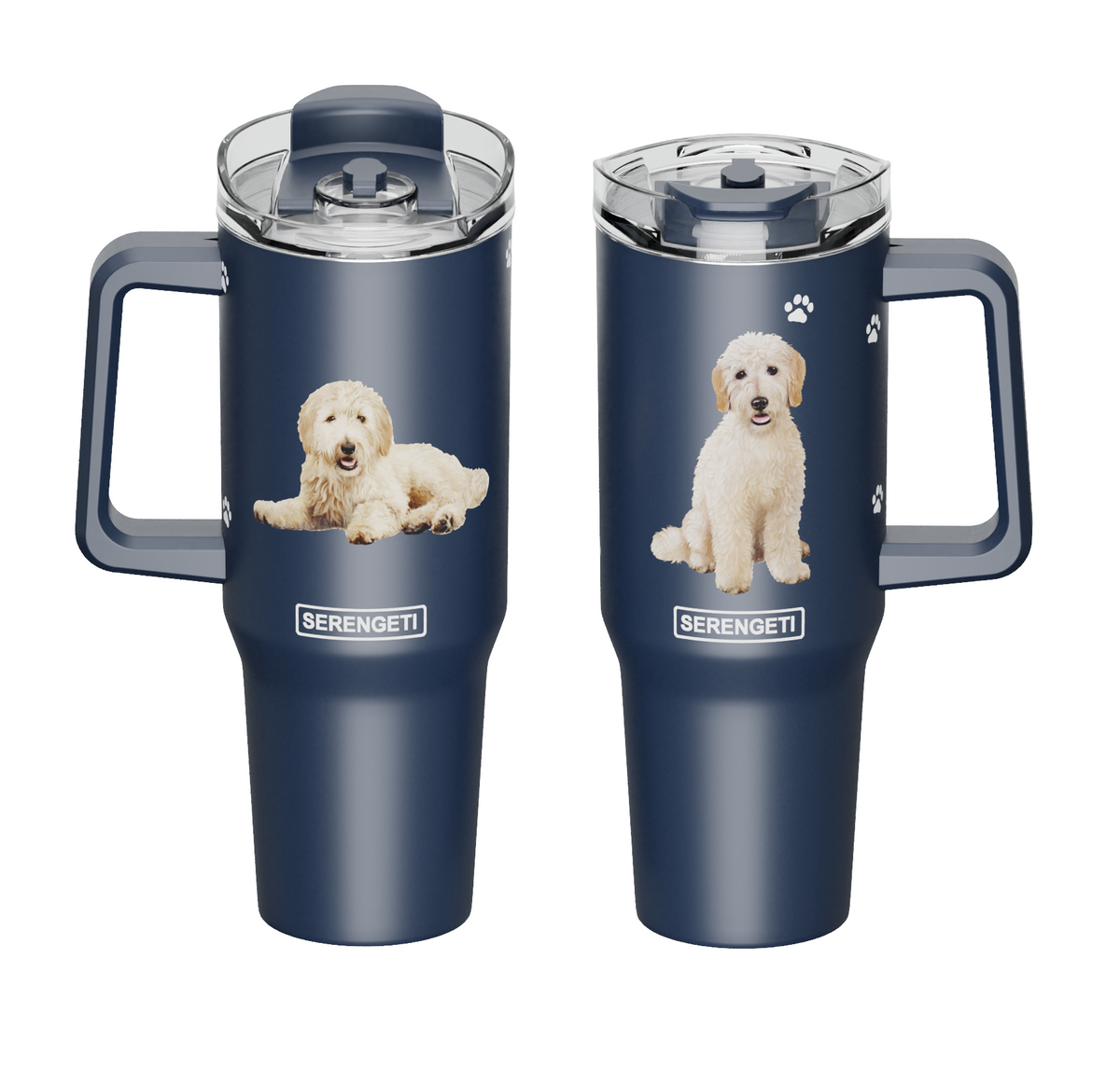 Paws and Reflect - Yoga with Dogs - 40oz Tumbler with Handle