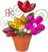 Bountiful Garden Pots with Acrylic Flowers daisy & tulip