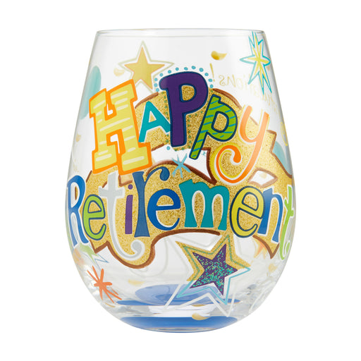 Happy Retirement Stemless Lolita Wine Glass