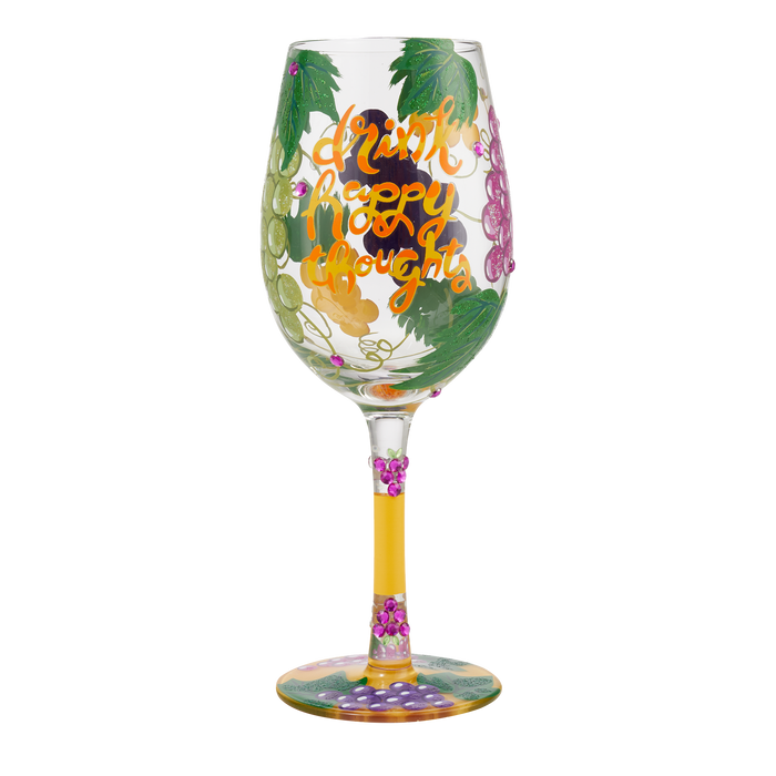 Drink Happy Thoughts Lolita Wine Glass