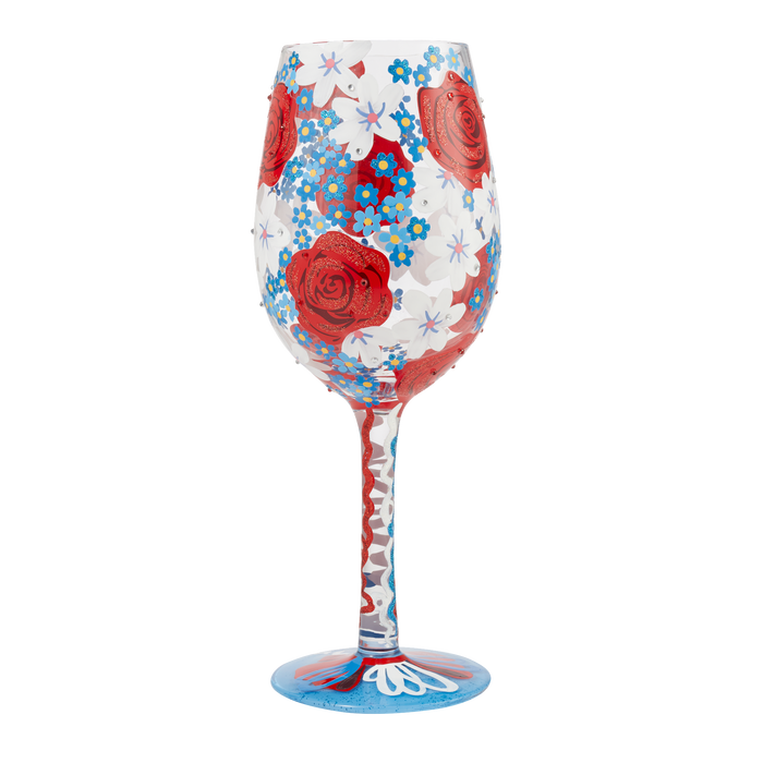 Red, White & Bloomed Lolita Wine Glass