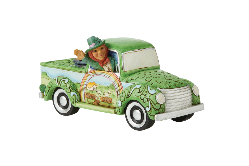 Leprechaun in Green Truck by Jim Shore