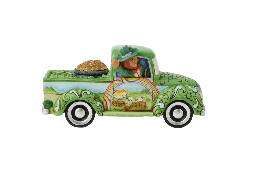 Leprechaun in Green Truck by Jim Shore