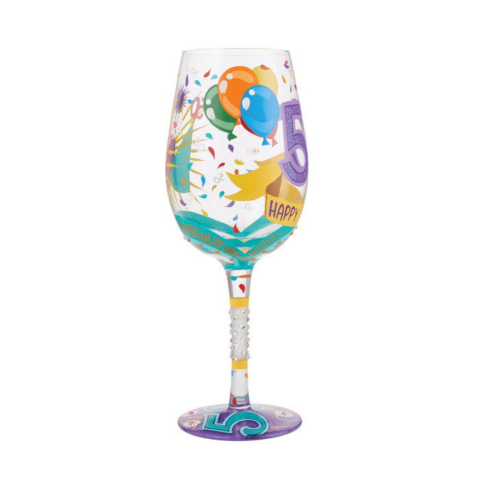 50th Birthday Lolita Wine Glass