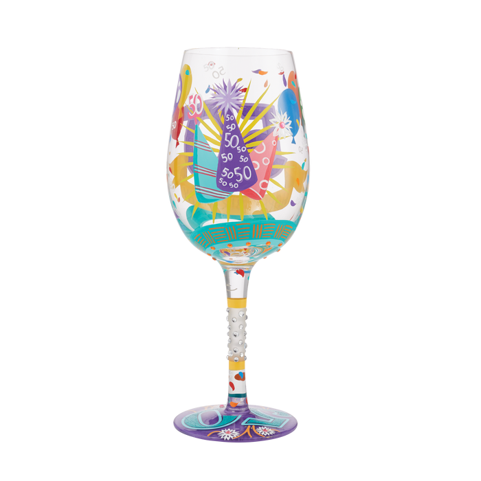 50th Birthday Lolita Wine Glass