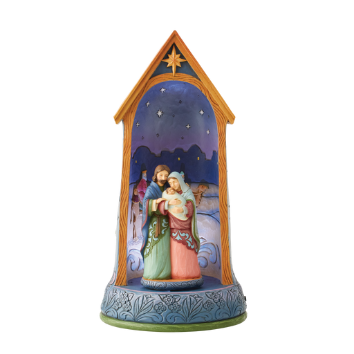 Holy Family in Lighted Stable by Jim Shore