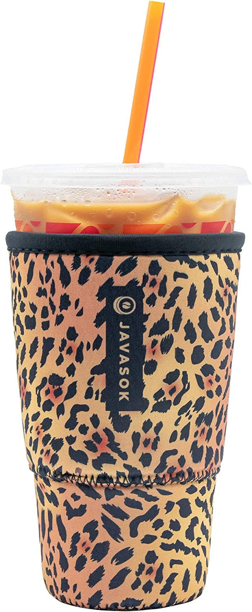JavaSok The Original Iced Coffee Sleeve in Classic Leopard large